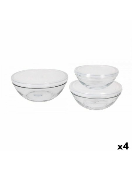 Set of bowls Duralex Lys With lid 3 Pieces (4 Units)  
