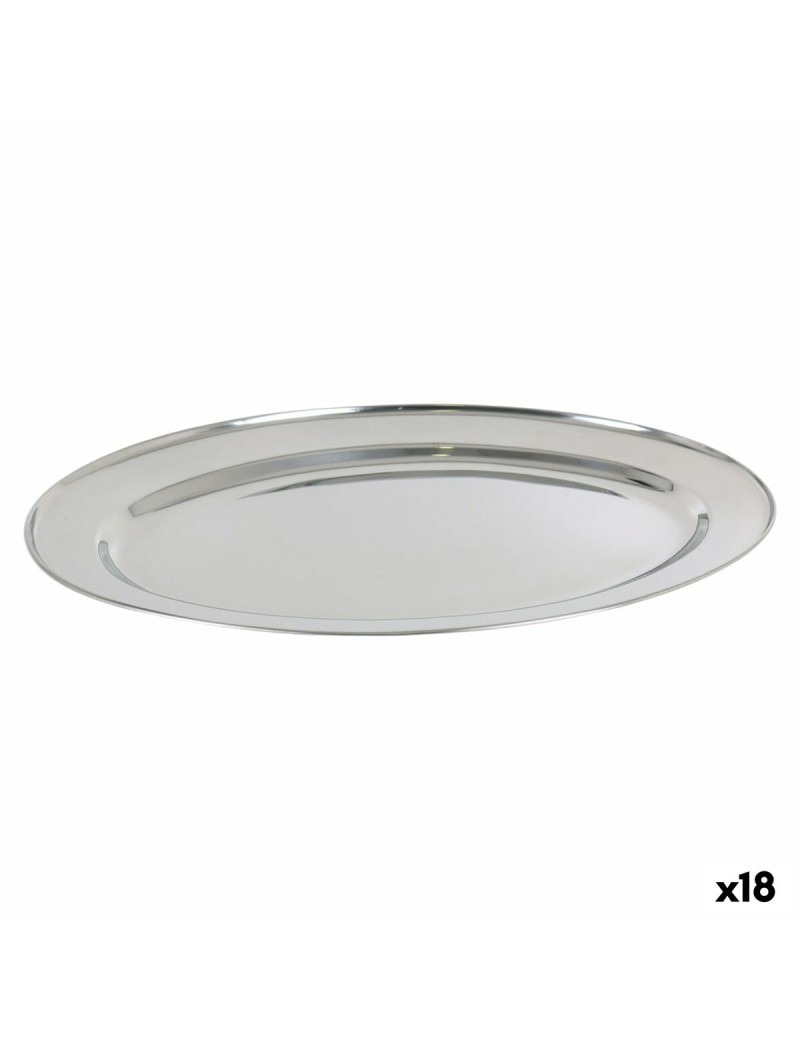 Serving Platter Quttin Quttin Stainless steel Oval 40,5 x 26,5 cm (18 Units)