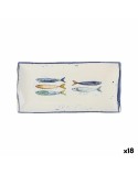 Plat à Gratin La Mediterránea Peixe Rectangulaire Poissons 30 x 15 x 2 cm (18 Unités)