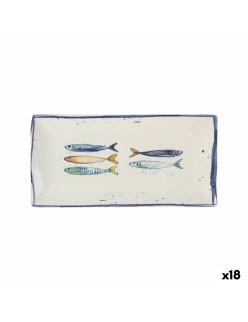 Serving Platter La Mediterránea Peixe Rectangular Fish 30 x 15 x 2 cm (18 Units)