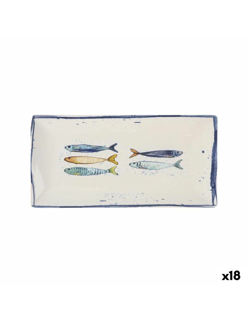 Teglia da Cucina La Mediterránea Peixe Rettangolare Pesci 30 x 15 x 2 cm (18 Unità)
