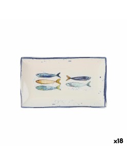 Serving Platter La Mediterránea Peixe Rectangular Fish 25,3 x 15 x 2 cm (18 Units)