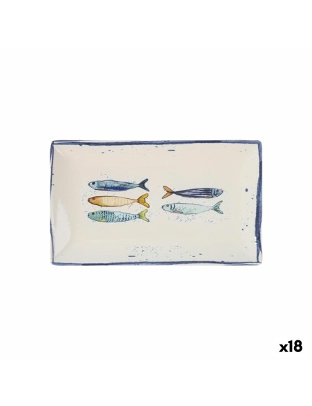 Teglia da Cucina La Mediterránea Peixe Rettangolare Pesci 25,3 x 15 x 2 cm (18 Unità)