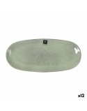 Serving Platter La Mediterránea Macarella green Oval 33 x 14,8 x 2,7 cm (12 Units)