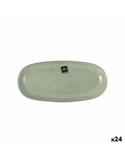 Serving Platter La Mediterránea Macarella green Oval 25 x 12 x 2,2 cm (24 Units)
