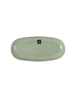 Serving Platter La Mediterránea Macarella green Oval 25 x 12 x 2,2 cm (24 Units)