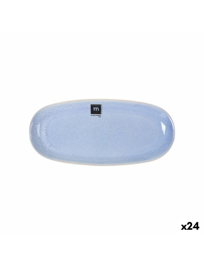 Serving Platter La Mediterránea Macarella blue Oval 25 x 12 x 2,2 cm (24 Units)