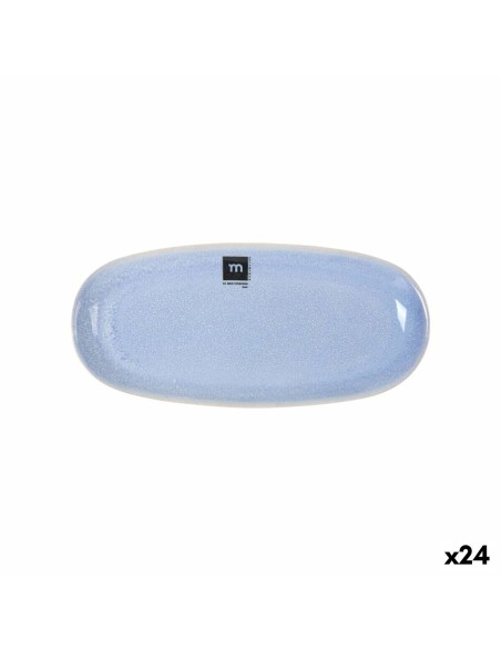Serving Platter La Mediterránea Macarella blue Oval 25 x 12 x 2,2 cm (24 Units)