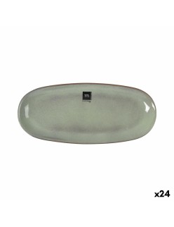 Serving Platter La Mediterránea Macarella green Oval 29 x 13,5 x 2,4 cm (24 Units)