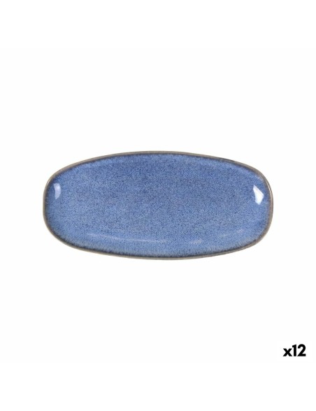 Serving Platter La Mediterránea Macarella blue Oval 33 x 14,8 x 2,7 cm (12 Units)