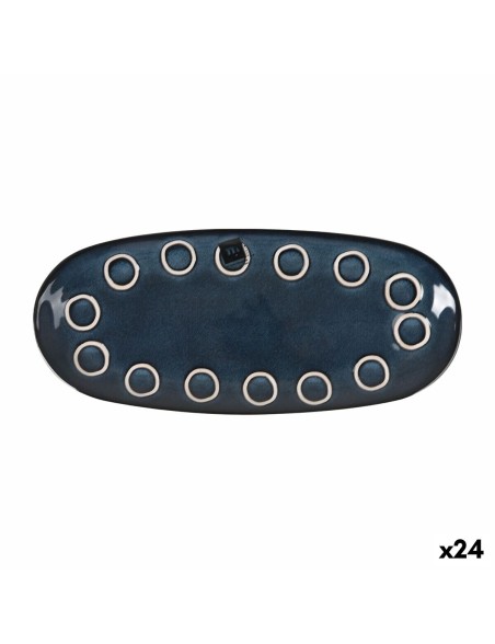 Serving Platter La Mediterránea Macarella blue Oval 29 x 13,5 x 2,4 cm (24 Units)