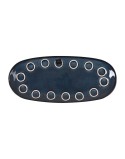 Serving Platter La Mediterránea Macarella blue Oval 29 x 13,5 x 2,4 cm (24 Units)