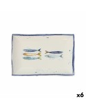 Plat à Gratin La Mediterránea Peixe Rectangulaire Poissons 30 x 20 x 2,5 cm (6 Unités)