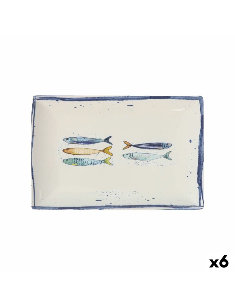 Teglia da Cucina La Mediterránea Peixe Rettangolare Pesci 30 x 20 x 2,5 cm (6 Unità)