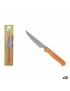 Set de Cuchillos para Carne Inde NATURA Marrón Plateado 10,5 cm 4 Piezas (12 Unidades)