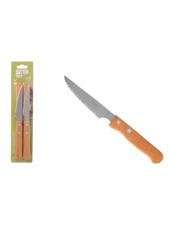 Set de Cuchillos para Carne Inde NATURA Marrón Plateado 10,5 cm 4 Piezas (12 Unidades)