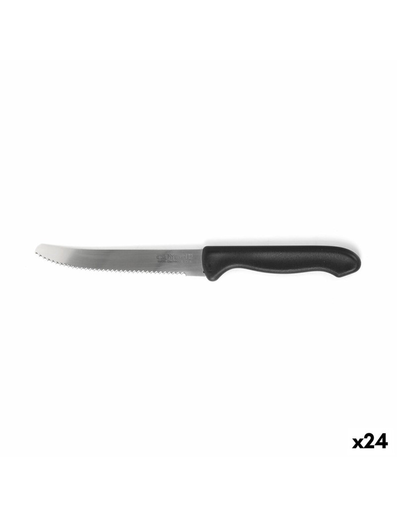 Set di Coltelli per Carne Cuyfor Nero Argentato 12 cm 6 Pezzi (24 Unità)