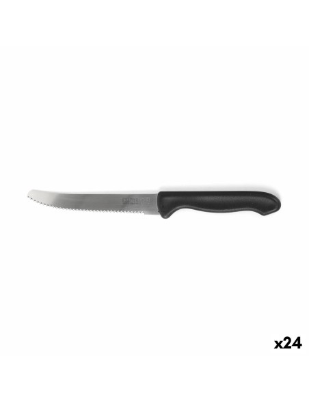 Set di Coltelli per Carne Cuyfor Nero Argentato 12 cm 6 Pezzi (24 Unità)
