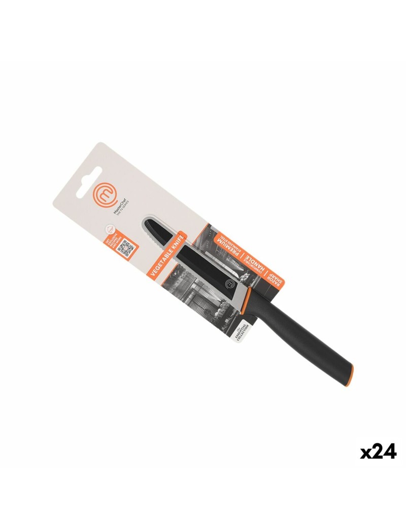 Coltello Pela Verdure MasterChef Nero Argentato 11,5 cm (24 Unità)