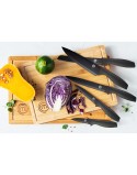 Coltello da Cucina MasterChef Nero Argentato 13 cm Multiuso (24 Unità)