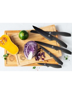 Faca de Cozinha MasterChef Preto Prateado 13 cm Multiusos (24 Unidades)