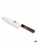 Cuchillo de Cocina Quttin SANTOKU Takamura Marrón Plateado 17 cm (12 Unidades)