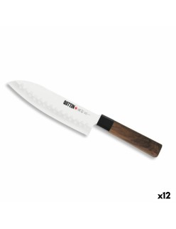 Cuchillo de Cocina Quttin SANTOKU Takamura Marrón Plateado 17 cm (12 Unidades)