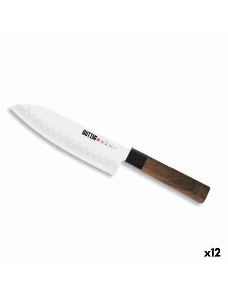 Cuchillo de Cocina Quttin SANTOKU Takamura Marrón Plateado 17 cm (12 Unidades)