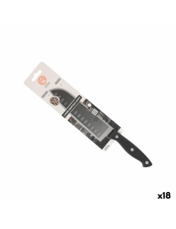Coltello da Cucina MasterChef Nero Argentato 18 cm (18 Unità)