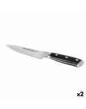 Coltello da Cucina Quttin DAMASKUS Nero Argentato 15 cm (2 Unità)