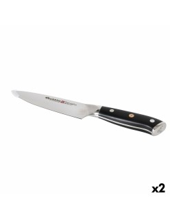 Cuchillo de Cocina Quttin DAMASKUS Negro Plateado 15 cm (2 Unidades)