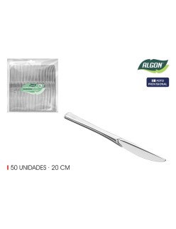Set de couteaux réutilisables Algon Argenté Plastique 20 cm 50 Pièces (12 Unités)