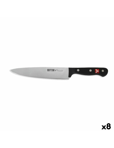 Cuchillo de Cocina Quttin SYBARITE Negro Plateado 20 cm (8 Unidades)