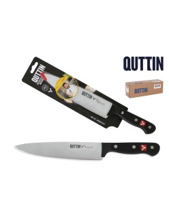 Cuchillo de Cocina Quttin SYBARITE Negro Plateado 20 cm (8 Unidades)