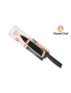 Coltello da Cucina MasterChef Chef Nero Argentato 20 cm (24 Unità)