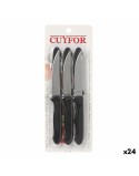 Set di Coltelli Cuyfor Filo Nero Argentato 10 cm 6 Pezzi (24 Unità)