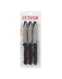 Set di Coltelli Cuyfor Filo Nero Argentato 10 cm 6 Pezzi (24 Unità)