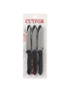 Set di Coltelli Cuyfor Filo Nero Argentato 10 cm 6 Pezzi (24 Unità)