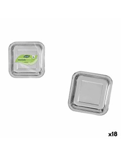 Plate set Algon Silver 20 cm 20 x 2 cm 10 Pieces (18 Units)