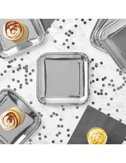 Plate set Algon Silver 20 cm 20 x 2 cm 10 Pieces (18 Units)
