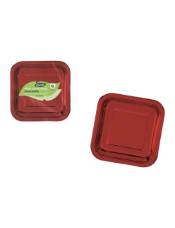 Plate set Algon Red 23 cm 10 Pieces (18 Units)