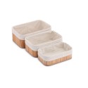 Lot de paniers Confortime Naturel Bambou (3 Pièces) (6 Unités)