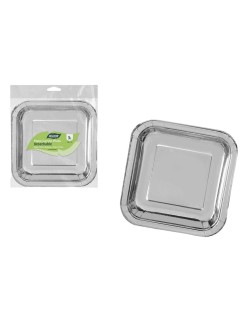 Plate set Algon Silver 26 cm 3 Pieces (18 Units)