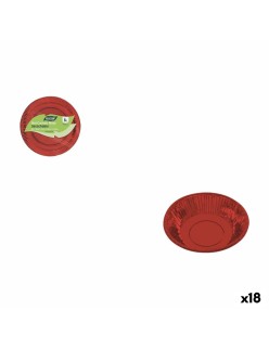 Plate set Algon Red 450 ml 6 Pieces (18 Units)