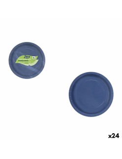 Plate set Algon Blue 20 cm 10 Pieces (24 Units)