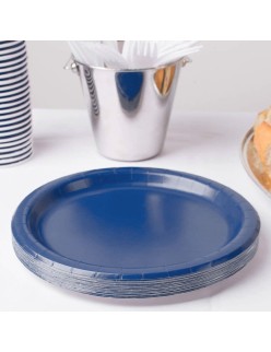 Plate set Algon Blue 20 cm 10 Pieces (24 Units)