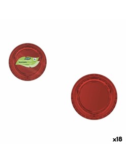 Plate set Algon Red 20 cm 10 Pieces (18 Units)