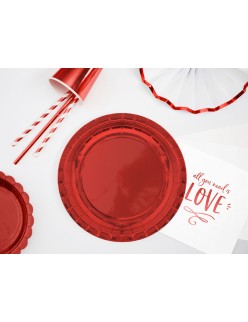 Plate set Algon Red 20 cm 10 Pieces (18 Units)
