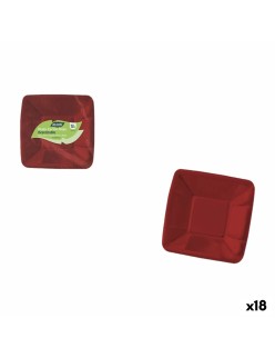 Plate set Algon Red 18 cm 12 Pieces (18 Units)