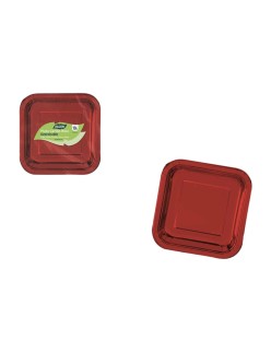 Plate set Algon Red 20 cm 10 Pieces (18 Units)